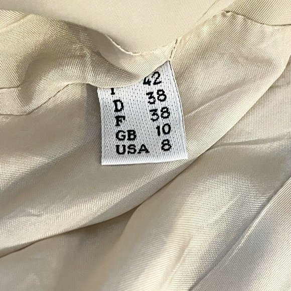 Moschino Couture Double Breasted Pleated Collar Trench Coat Nude Sz 8 US - Picture 4 of 6